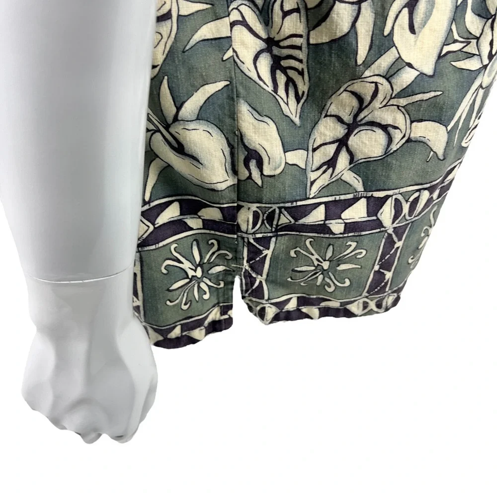 Patagonia Mens XL Shirt Floral Hawaiian Green 100% Cotton Vintage Short Sleeve
